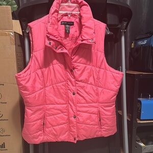 Pink Quilted Puffer Vest by New York & Company Size XL